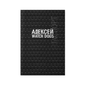 Обложка для паспорта матовая кожа с принтом Алексей Watch Dogs в Кировске, натуральная матовая кожа | размер 19,3 х 13,7 см; прозрачные пластиковые крепления | алексей | алеша | леша