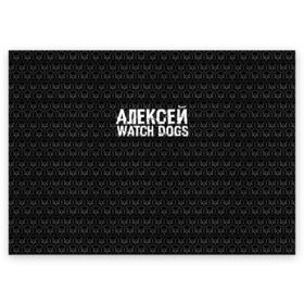 Поздравительная открытка с принтом Алексей Watch Dogs в Кировске, 100% бумага | плотность бумаги 280 г/м2, матовая, на обратной стороне линовка и место для марки
 | Тематика изображения на принте: алексей | алеша | леша
