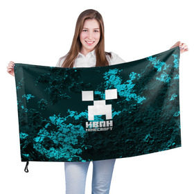 Флаг 3D с принтом Иван в стиле Minecraft в Кировске, 100% полиэстер | плотность ткани — 95 г/м2, размер — 67 х 109 см. Принт наносится с одной стороны | ваня | крипер | майнкрафт