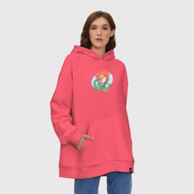 Худи SuperOversize хлопок с принтом Cuphead в Кировске, 70% хлопок, 30% полиэстер, мягкий начес внутри | карман-кенгуру, эластичная резинка на манжетах и по нижней кромке, двухслойный капюшон
 | 