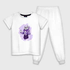 Детская пижама хлопок с принтом King Dice в Кировске, 100% хлопок |  брюки и футболка прямого кроя, без карманов, на брюках мягкая резинка на поясе и по низу штанин
 | Тематика изображения на принте: cuphead | капхед | компьтерная игра