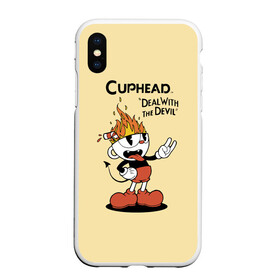 Чехол для iPhone XS Max матовый с принтом Cuphead в Кировске, Силикон | Область печати: задняя сторона чехла, без боковых панелей | 