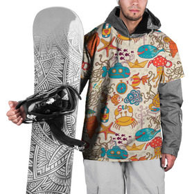 Накидка на куртку 3D с принтом Морские обитатели в Кировске, 100% полиэстер |  | Тематика изображения на принте: кальмар | кит | краб | море | океан | рак | река | рыба | улитка