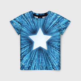 Детская футболка 3D с принтом Звезда в Кировске, 100% гипоаллергенный полиэфир | прямой крой, круглый вырез горловины, длина до линии бедер, чуть спущенное плечо, ткань немного тянется | Тематика изображения на принте: взрыв | звезда | звездочка | космос | огонёк | свет
