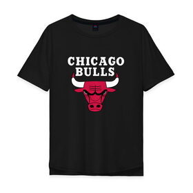Мужская футболка хлопок Oversize с принтом Чикаго Буллз в Кировске, 100% хлопок | свободный крой, круглый ворот, “спинка” длиннее передней части | баскетбол | чикаго буллз