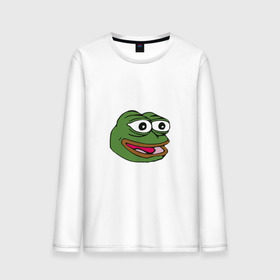 Мужской лонгслив хлопок с принтом Pepe frog в Кировске, 100% хлопок |  | meme pepe мем прикол лягушка