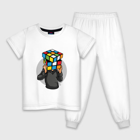 Детская пижама хлопок с принтом ГОЛОВОЛОМКА в Кировске, 100% хлопок |  брюки и футболка прямого кроя, без карманов, на брюках мягкая резинка на поясе и по низу штанин
 | голова | кубик рубика