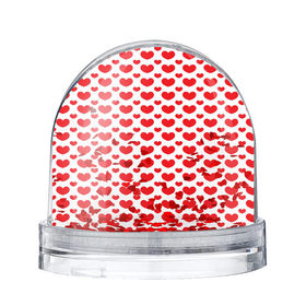 Водяной шар с принтом Красные сердечки в Кировске, Пластик | Изображение внутри шара печатается на глянцевой фотобумаге с двух сторон | 