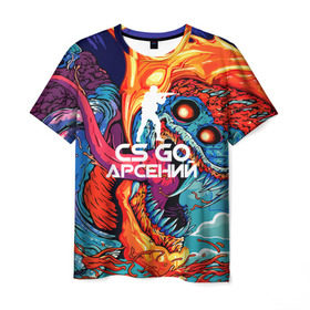 Мужская футболка 3D с принтом Арсений в стиле CS GO в Кировске, 100% полиэфир | прямой крой, круглый вырез горловины, длина до линии бедер | hyper beast | кс го | сеня | скоростной зверь