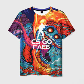 Мужская футболка 3D с принтом Глеб в стиле CS GO в Кировске, 100% полиэфир | прямой крой, круглый вырез горловины, длина до линии бедер | hyper beast | кс го | скоростной зверь