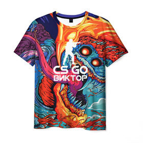 Мужская футболка 3D с принтом Виктор в стиле CS GO в Кировске, 100% полиэфир | прямой крой, круглый вырез горловины, длина до линии бедер | hyper beast | витя | кс го | скоростной зверь