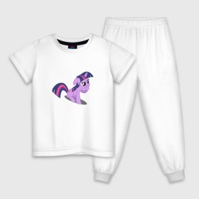 Детская пижама хлопок с принтом My little pony Твайлайт Спаркл в Кировске, 100% хлопок |  брюки и футболка прямого кроя, без карманов, на брюках мягкая резинка на поясе и по низу штанин
 | my little pony | твайлайт спаркл