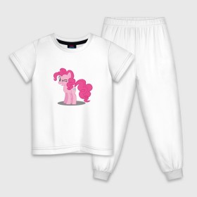 Детская пижама хлопок с принтом My little pony Пинки Пай в Кировске, 100% хлопок |  брюки и футболка прямого кроя, без карманов, на брюках мягкая резинка на поясе и по низу штанин
 | my little pony | пинки пай