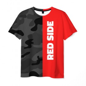 Мужская футболка 3D с принтом Military Red Side в Кировске, 100% полиэфир | прямой крой, круглый вырез горловины, длина до линии бедер | военный | камуфляж | красный | мода | стиль | тренд