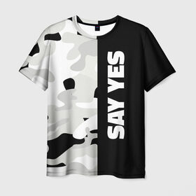 Мужская футболка 3D с принтом Military Say Yes в Кировске, 100% полиэфир | прямой крой, круглый вырез горловины, длина до линии бедер | военный | камуфляж | мода | стиль | тренд | черный
