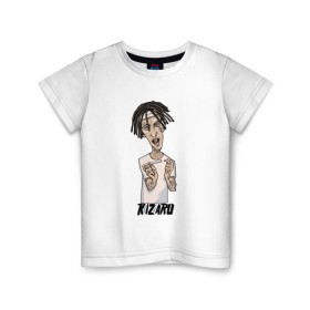 Детская футболка хлопок с принтом KIZARU в Кировске, 100% хлопок | круглый вырез горловины, полуприлегающий силуэт, длина до линии бедер | Тематика изображения на принте: kizaru | rap | кизару | олег нечипоренко | реп