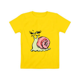Детская футболка хлопок с принтом Гламурная улитка в Кировске, 100% хлопок | круглый вырез горловины, полуприлегающий силуэт, длина до линии бедер | гламурная | животные | прикольная | улитка