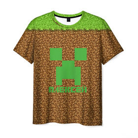 Мужская футболка 3D с принтом Алексей-Minecraft в Кировске, 100% полиэфир | прямой крой, круглый вырез горловины, длина до линии бедер | алексей | алеша | крипер | леха | леша | майнкрафт