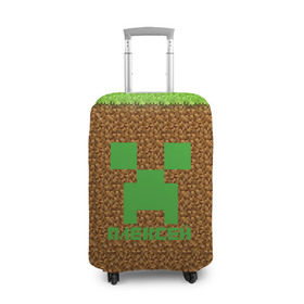 Чехол для чемодана 3D с принтом Алексей-Minecraft в Кировске, 86% полиэфир, 14% спандекс | двустороннее нанесение принта, прорези для ручек и колес | алексей | алеша | крипер | леха | леша | майнкрафт