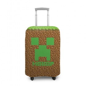 Чехол для чемодана 3D с принтом Макар-Minecraft в Кировске, 86% полиэфир, 14% спандекс | двустороннее нанесение принта, прорези для ручек и колес | 