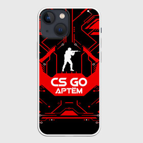 Чехол для iPhone 13 mini с принтом Counter Strike Артём в Кировске,  |  | awp | counter strike | cs go | game | name | skin | авп | артём | игры | имена | имя | линии | монстр | оружие | скин | текстуры