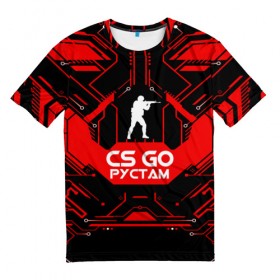 Мужская футболка 3D с принтом Counter Strike-Рустам в Кировске, 100% полиэфир | прямой крой, круглый вырез горловины, длина до линии бедер | Тематика изображения на принте: 