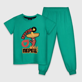 Детская пижама хлопок с принтом Крутой Перец в Кировске, 100% хлопок |  брюки и футболка прямого кроя, без карманов, на брюках мягкая резинка на поясе и по низу штанин
 | 