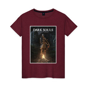 Женская футболка хлопок с принтом Dark Souls Remastered в Кировске, 100% хлопок | прямой крой, круглый вырез горловины, длина до линии бедер, слегка спущенное плечо | dark souls | praise the sun | you died | дарк соулс | темные души