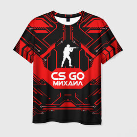Мужская футболка 3D с принтом Counter Strike-Михаил в Кировске, 100% полиэфир | прямой крой, круглый вырез горловины, длина до линии бедер | 