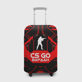 Чехол для чемодана 3D с принтом Counter Strike-Вардан в Кировске, 86% полиэфир, 14% спандекс | двустороннее нанесение принта, прорези для ручек и колес | 