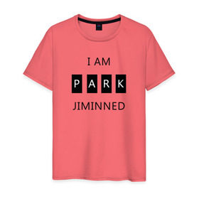 Мужская футболка хлопок с принтом BTS I am Park Jiminned в Кировске, 100% хлопок | прямой крой, круглый вырез горловины, длина до линии бедер, слегка спущенное плечо. | Тематика изображения на принте: bangtan | bangtan boys | bangtan sonyeondan | bts | bts jimin | jimin | k pop | park jimin | арми | бантан | бтс | бтс арми | бтс чимин | к поп | кей поп | пак чимин | чимин