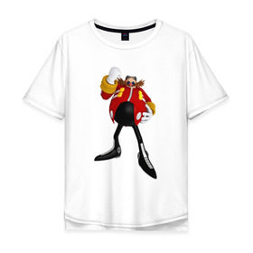 Мужская футболка хлопок Oversize с принтом Doctor Eggman в Кировске, 100% хлопок | свободный крой, круглый ворот, “спинка” длиннее передней части | Тематика изображения на принте: 