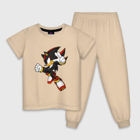 Детская пижама хлопок с принтом Shadow в Кировске, 100% хлопок |  брюки и футболка прямого кроя, без карманов, на брюках мягкая резинка на поясе и по низу штанин
 | sonic | соник | шедоу