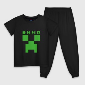 Детская пижама хлопок с принтом Дмитрий - Minecraft в Кировске, 100% хлопок |  брюки и футболка прямого кроя, без карманов, на брюках мягкая резинка на поясе и по низу штанин
 | Тематика изображения на принте: дима | дмитрий | крипер | майнкрафт