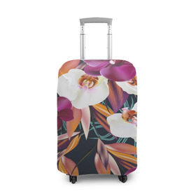 Чехол для чемодана 3D с принтом Орхидея в Кировске, 86% полиэфир, 14% спандекс | двустороннее нанесение принта, прорези для ручек и колес | flower | букет | краски | орхидеи | природа | текстуры | тропики | тропический | цветочки | цветы