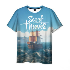 Мужская футболка 3D с принтом Sea of Thieves в Кировске, 100% полиэфир | прямой крой, круглый вырез горловины, длина до линии бедер | pirates | sea of thieves | пираты