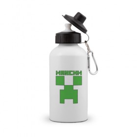Бутылка спортивная с принтом Максим - Minecraft в Кировске, металл | емкость — 500 мл, в комплекте две пластиковые крышки и карабин для крепления | крипер | майнкрафт