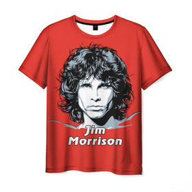 Мужская футболка 3D с принтом Jim Morrison в Кировске, 100% полиэфир | прямой крой, круглый вырез горловины, длина до линии бедер | the doors | автор песен | вокалист | джим моррисон | звезда | музыка | певец | поэт | рок | рок музыка | фронтмен