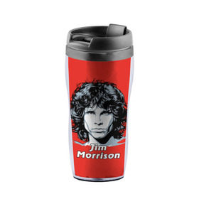 Термокружка-непроливайка с принтом Jim Morrison в Кировске, внутренняя часть — пищевой пластик, наружная часть — прозрачный пластик, между ними — полиграфическая вставка с рисунком | объем — 350 мл, герметичная крышка | Тематика изображения на принте: the doors | автор песен | вокалист | джим моррисон | звезда | музыка | певец | поэт | рок | рок музыка | фронтмен