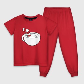 Детская пижама хлопок с принтом Red Cuphead в Кировске, 100% хлопок |  брюки и футболка прямого кроя, без карманов, на брюках мягкая резинка на поясе и по низу штанин
 | Тематика изображения на принте: cuphead