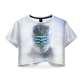 Женская футболка 3D укороченная с принтом Dead Space в Кировске, 100% полиэстер | круглая горловина, длина футболки до линии талии, рукава с отворотами | dead | space | айзек | вирус | зомби | игра | ишимура | кларк | космос | костюм | мёртвый | монстр