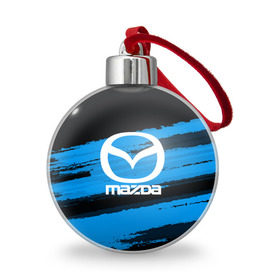 Ёлочный шар с принтом Mazda MOTORs Blue в Кировске, Пластик | Диаметр: 77 мм | Тематика изображения на принте: 