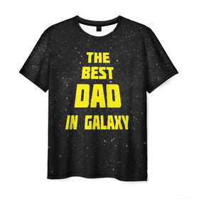 Мужская футболка 3D с принтом The best dad в Кировске, 100% полиэфир | прямой крой, круглый вырез горловины, длина до линии бедер | 23 февраля | защитник | звездные | лучший папа | любимый | мужчинам | мужчины | папа | подарок | самый лучший