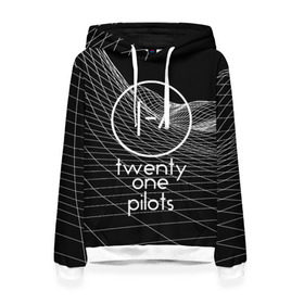 Женская толстовка 3D с принтом twenty one pilots в Кировске, 100% полиэстер  | двухслойный капюшон со шнурком для регулировки, мягкие манжеты на рукавах и по низу толстовки, спереди карман-кенгуру с мягким внутренним слоем. | rock | t.o.p. | top | twenty one pilots | рок