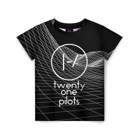 Детская футболка 3D с принтом twenty one pilots в Кировске, 100% гипоаллергенный полиэфир | прямой крой, круглый вырез горловины, длина до линии бедер, чуть спущенное плечо, ткань немного тянется | Тематика изображения на принте: rock | t.o.p. | top | twenty one pilots | рок