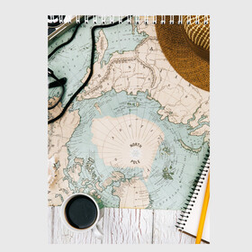 Скетчбук с принтом Тайна путешествия в Кировске, 100% бумага
 | 48 листов, плотность листов — 100 г/м2, плотность картонной обложки — 250 г/м2. Листы скреплены сверху удобной пружинной спиралью | авантюра | карта | путешественник | турист