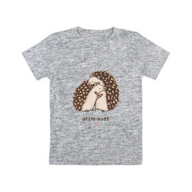 Детская футболка хлопок с принтом ёжик в Кировске, 100% хлопок | круглый вырез горловины, полуприлегающий силуэт, длина до линии бедер | ёж | ежики | любовь