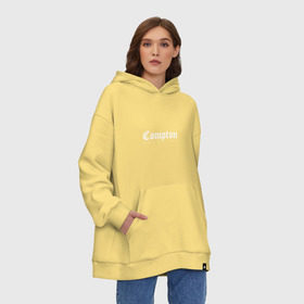 Худи SuperOversize хлопок с принтом Compton west side в Кировске, 70% хлопок, 30% полиэстер, мягкий начес внутри | карман-кенгуру, эластичная резинка на манжетах и по нижней кромке, двухслойный капюшон
 | california | compton | hip hop | west side | westside | вест сайд | вестсайд | ганста | гетто | западное | калифорния | комптон | надпись | побережье | реп | репер | рэп | рэпер | хип хоп | хипхоп