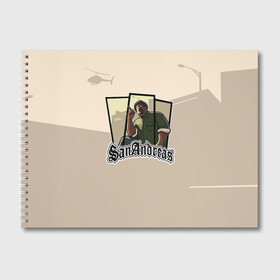 Альбом для рисования с принтом GTA SA - Big Smoke в Кировске, 100% бумага
 | матовая бумага, плотность 200 мг. | Тематика изображения на принте: carl johnson | grand theft auto | gta | los santos | sa | san andreas | гта