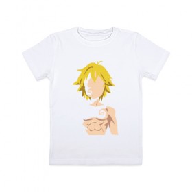 Детская футболка хлопок с принтом Meliodas в Кировске, 100% хлопок | круглый вырез горловины, полуприлегающий силуэт, длина до линии бедер | anime | nanatsu no taizai | seven deadly sins | аниме